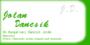 jolan dancsik business card